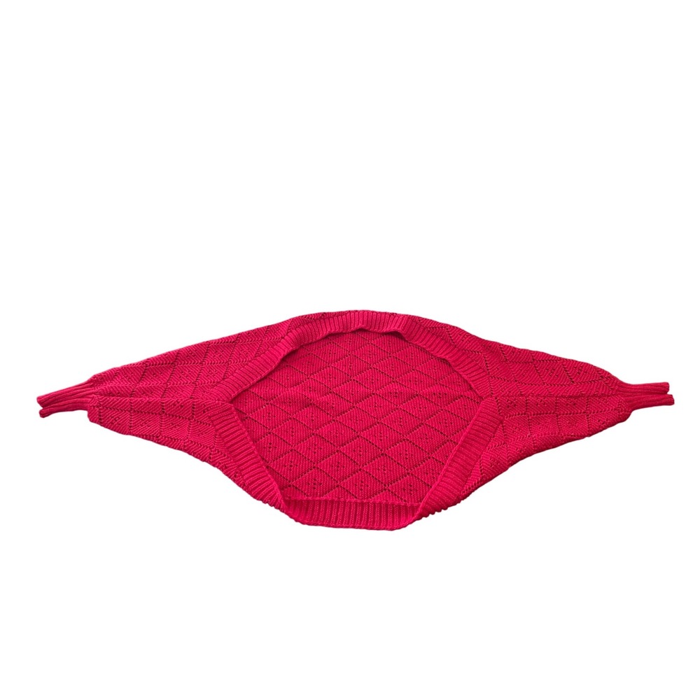 Womens‎ Classic Red Pointelle Diamond Knit Shrug Bolero Open Front Sweater